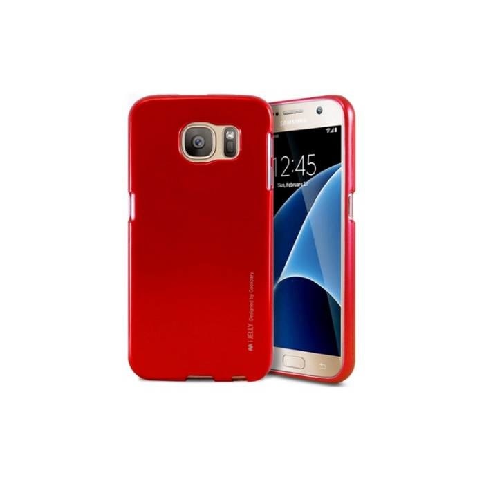 Silikonové pouzdro MERCURY iJELLY METAL pro Samsung Galaxy A7 2018, červená