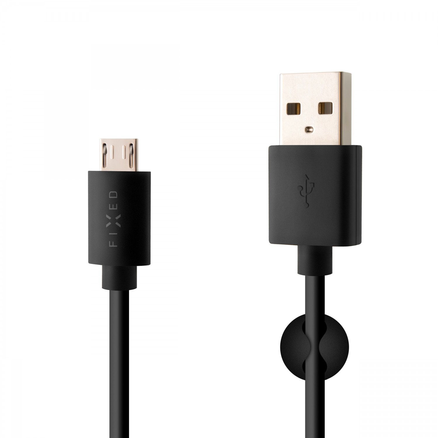 Levně Dlouhý datový a nabíjecí kabel FIXED s konektorem micro USB, 2 metry, 2,4A, Black