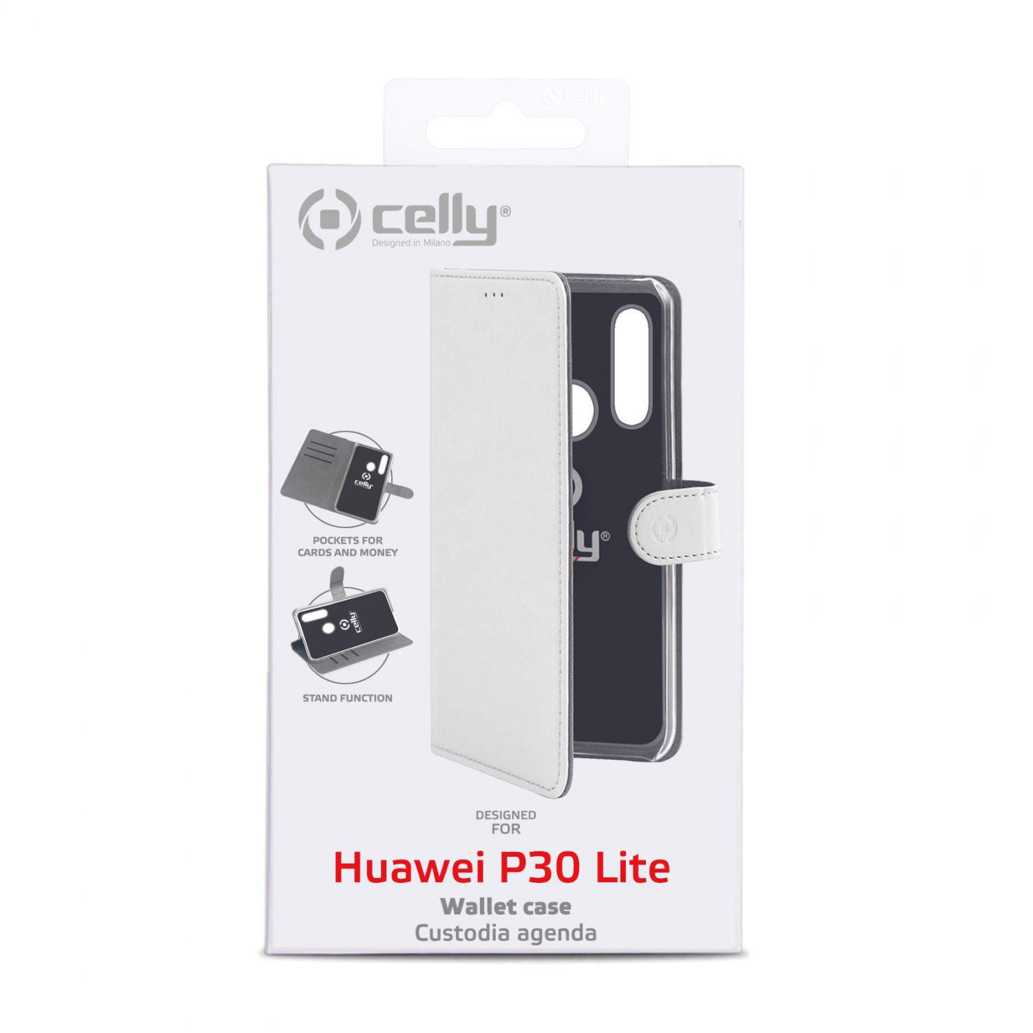 CELLY Wally flipové pouzdro pro Huawei P30 Lite, bílé