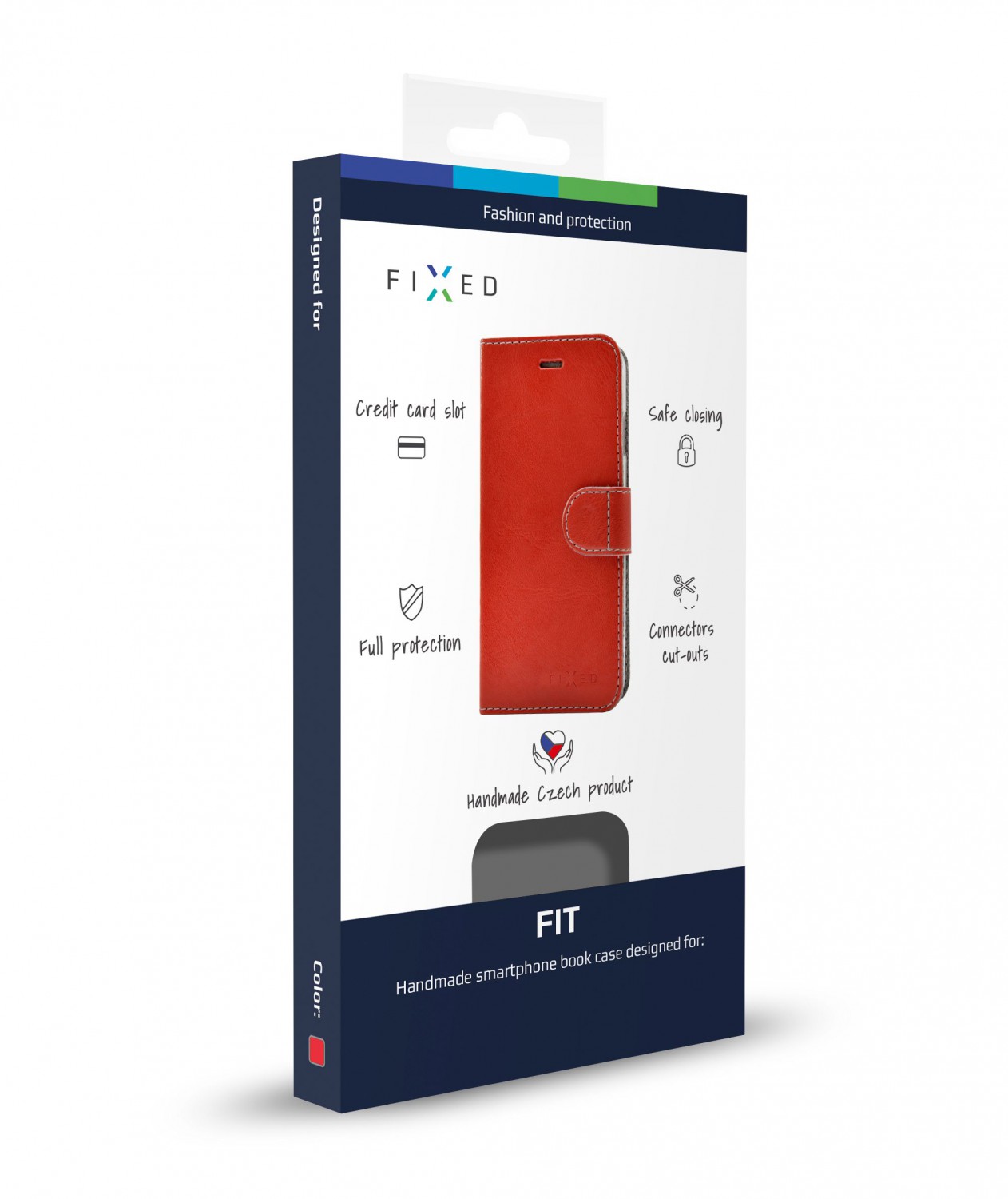 FIXED FIT flipové pouzdro pro Huawei P Smart 2019, červené