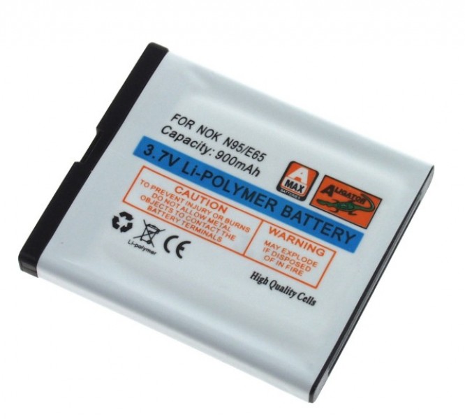 Baterie ALIGATOR pro Nokia N95/N93i/E65/6290, Li-POL, 900 mAh, kompatibilní, nahrazuje BP-5F