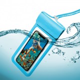 CELLY Splash Bag 2019 voděodolné pouzdro pro telefony 6.5", modrédro CELLY Splash Bag 2019 pro telefony 6,5", modré