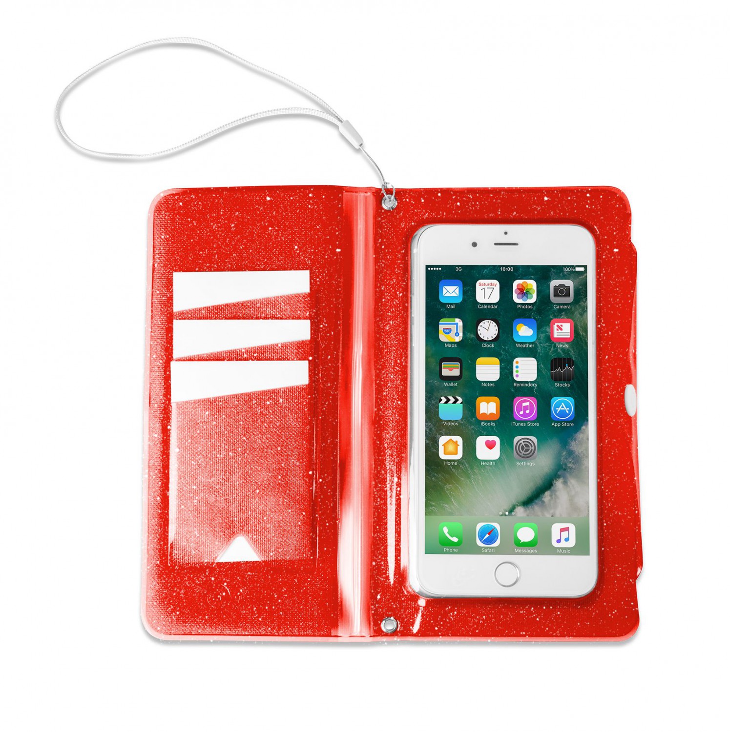 Levně CELLY Splash Wallet voděodolné pouzdro na telefony 6.2 ", oranžové