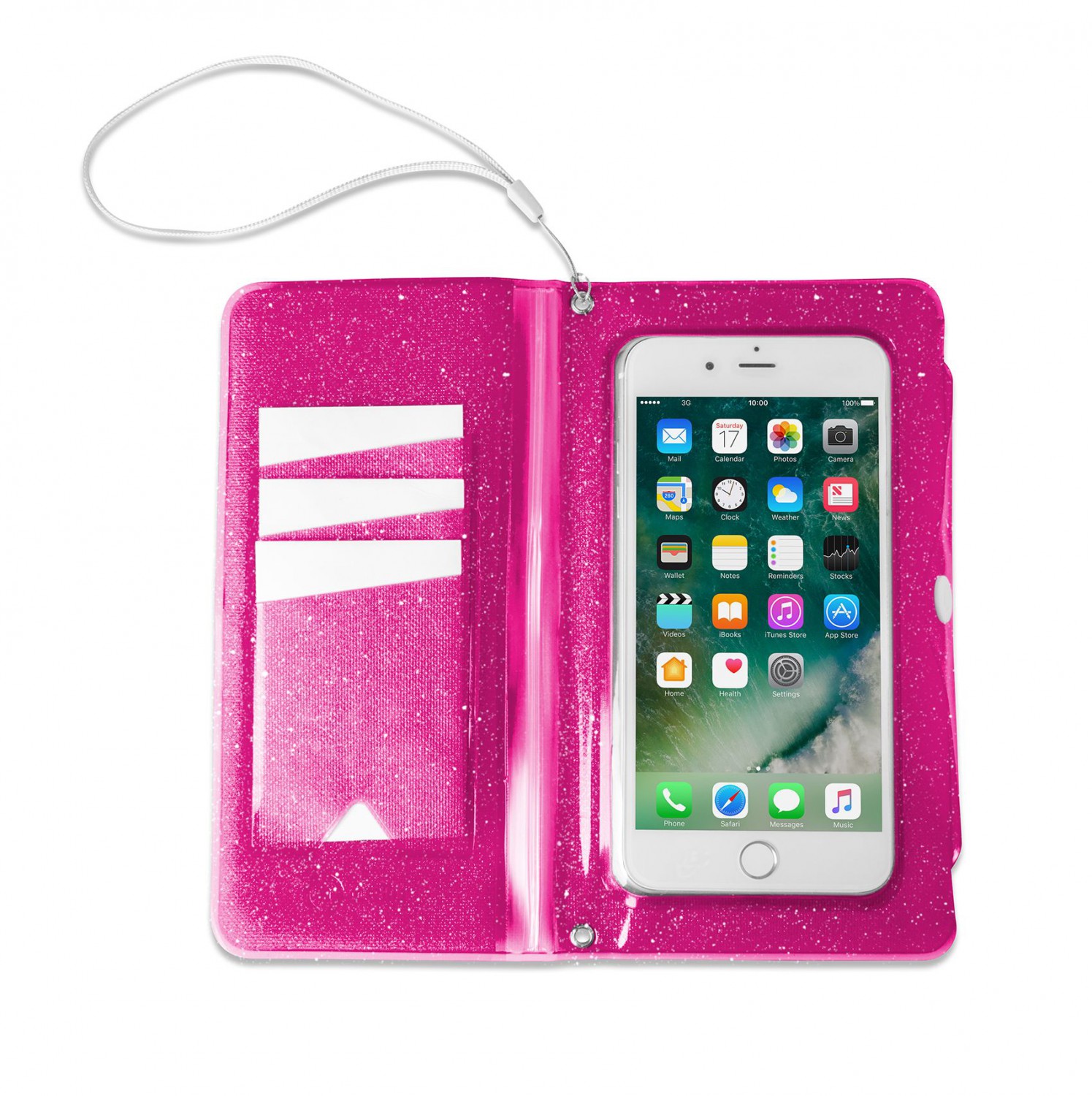 Levně CELLY Splash Wallet voděodolné pouzdro na telefony 6.2 ", růžové
