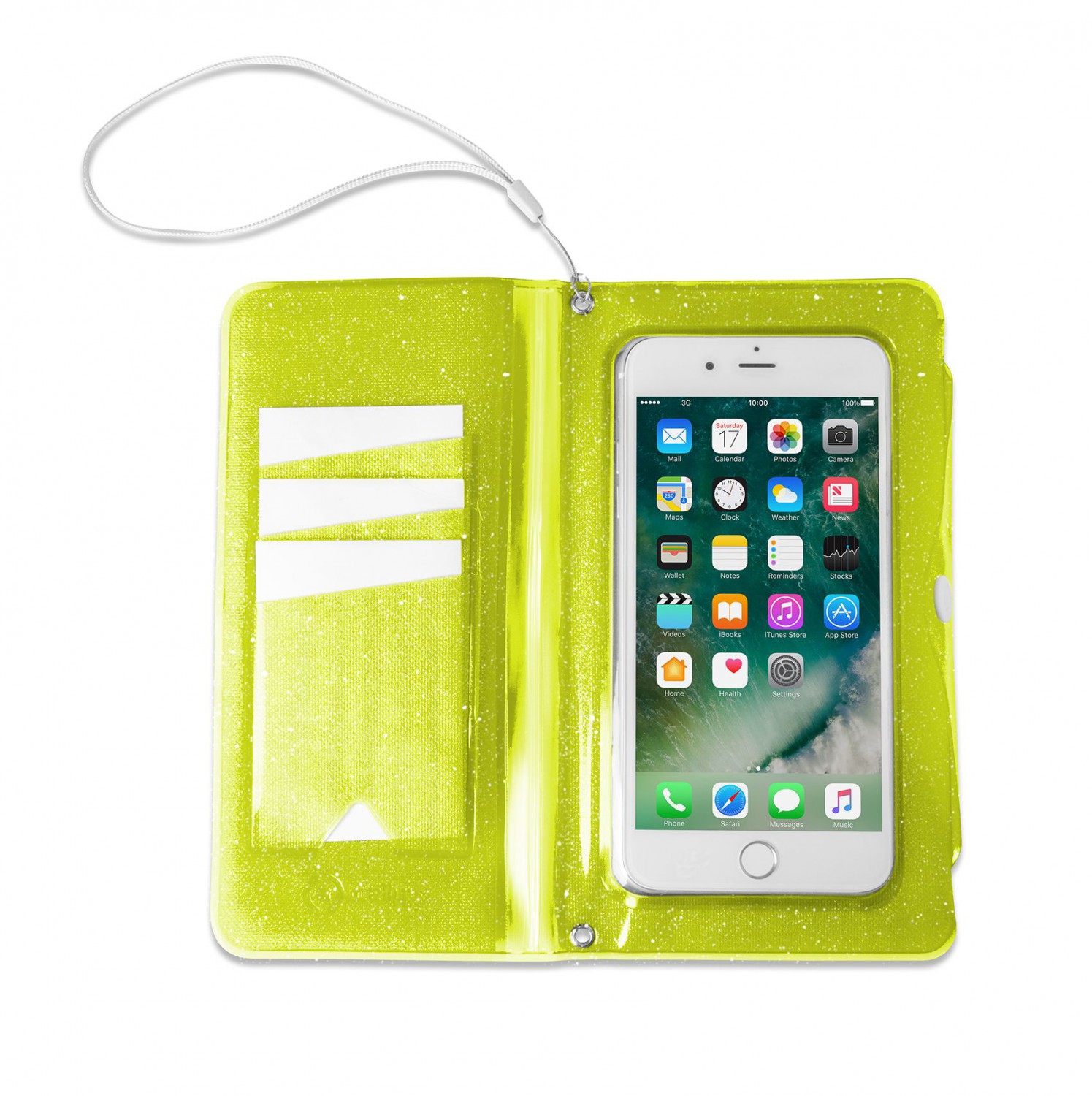 CELLY Splash Wallet voděodolné pouzdro na telefony 6.2 ", žlutépro telefony 6,2 ", žluté
