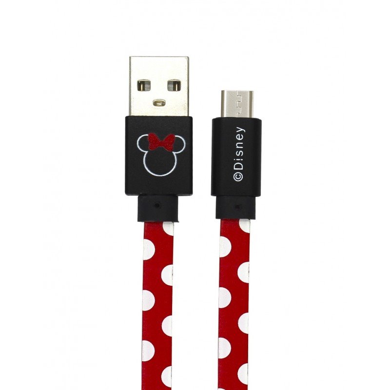 Datový kabel Disney Minnie microUSB, red