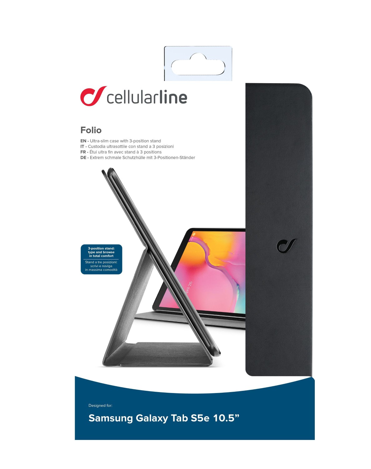 CellularLine FOLIO pouzdro flip pro Samsung Galaxy Tab S5e (10.1"), černé
