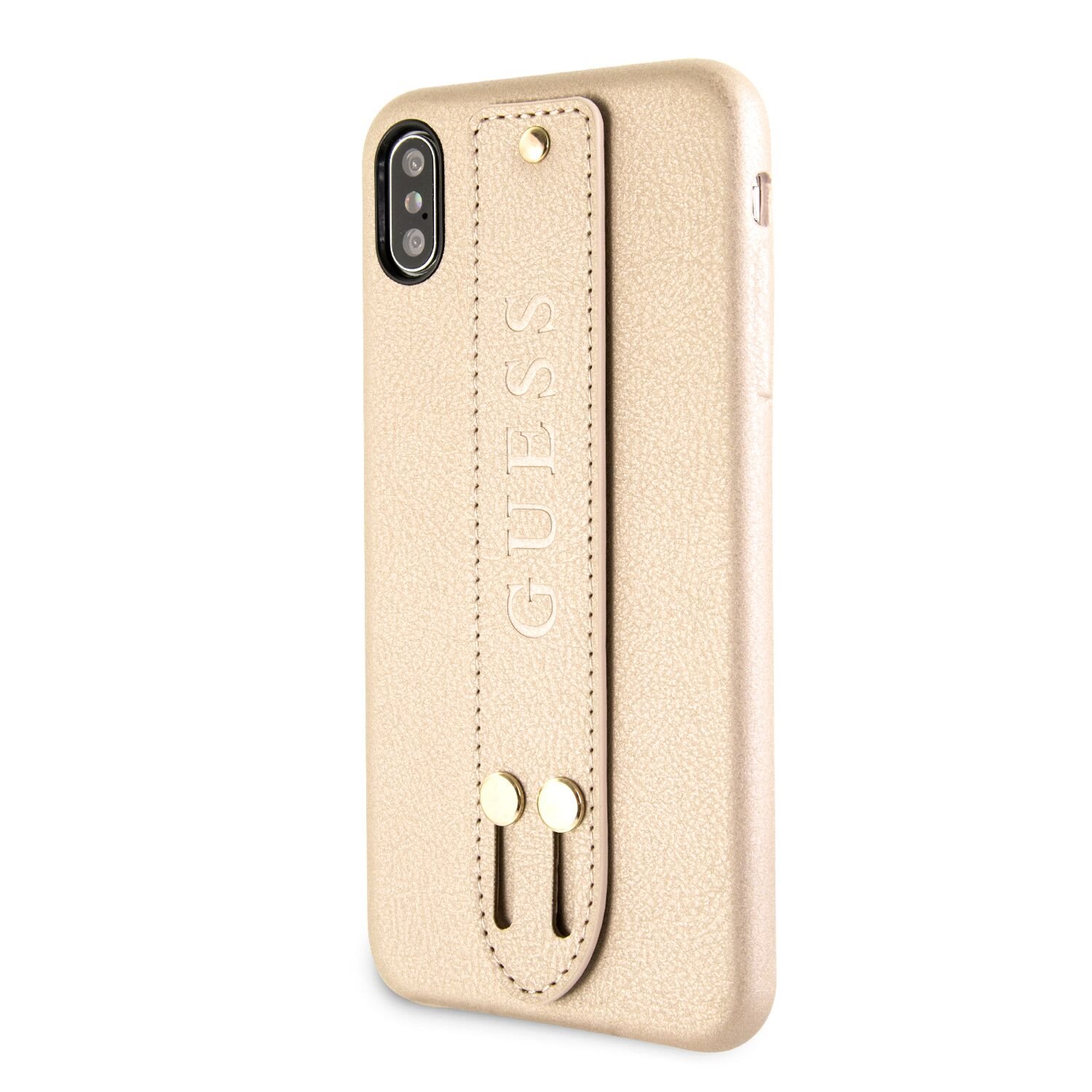 Guess Saffiano Strap GUHCI65SBSBE Pouzdro pro Apple Phone XS Max beige
