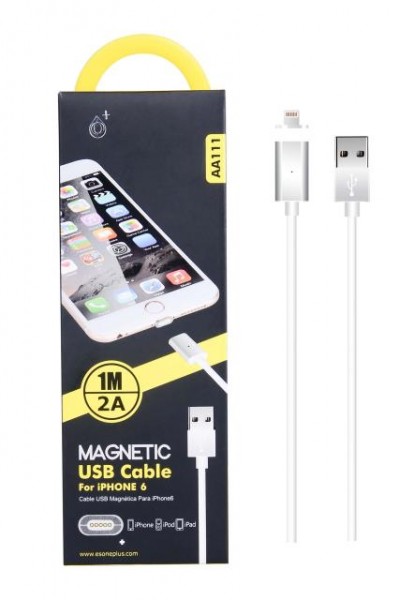 Nabíjecí kabel PLUS, pro iPhone lightning, magnetický (AA111), bílý
