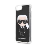 Silikonové pouzdro Karl Lagerfeld Iconic Glitter pro Apple iPhone 7/8/SE 2020, black