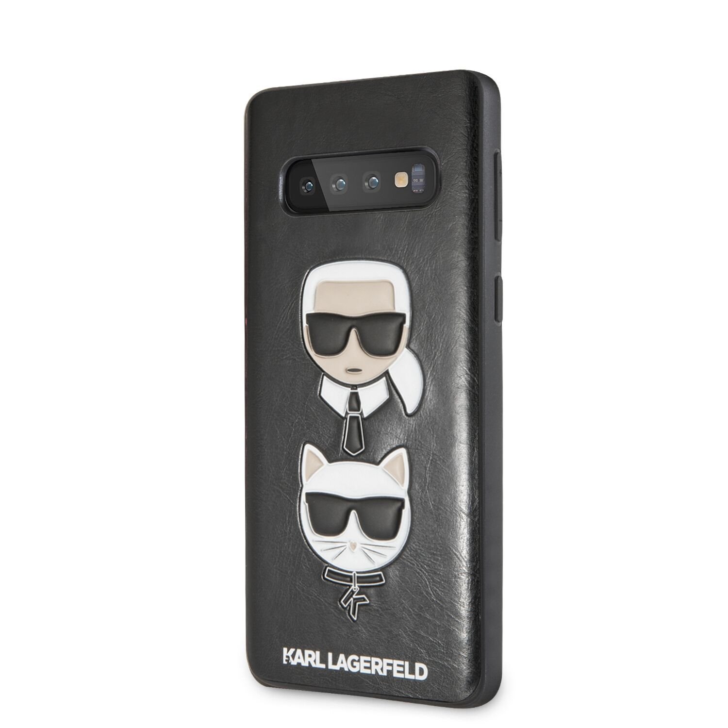 Silikonové pouzdro Karl Lagerfeld Karl and Choupette Hard pro Samsung Galaxy S10+, black