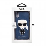 Silikonové pouzdro Karl Lagerfeld Ikonik Full Body pro Apple iPhone XR, blue