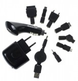 Univerzální nabíjecí sada Powerstrong 1A se sadou konektorů pro telefony, MP3, PDA, fotoaparáty