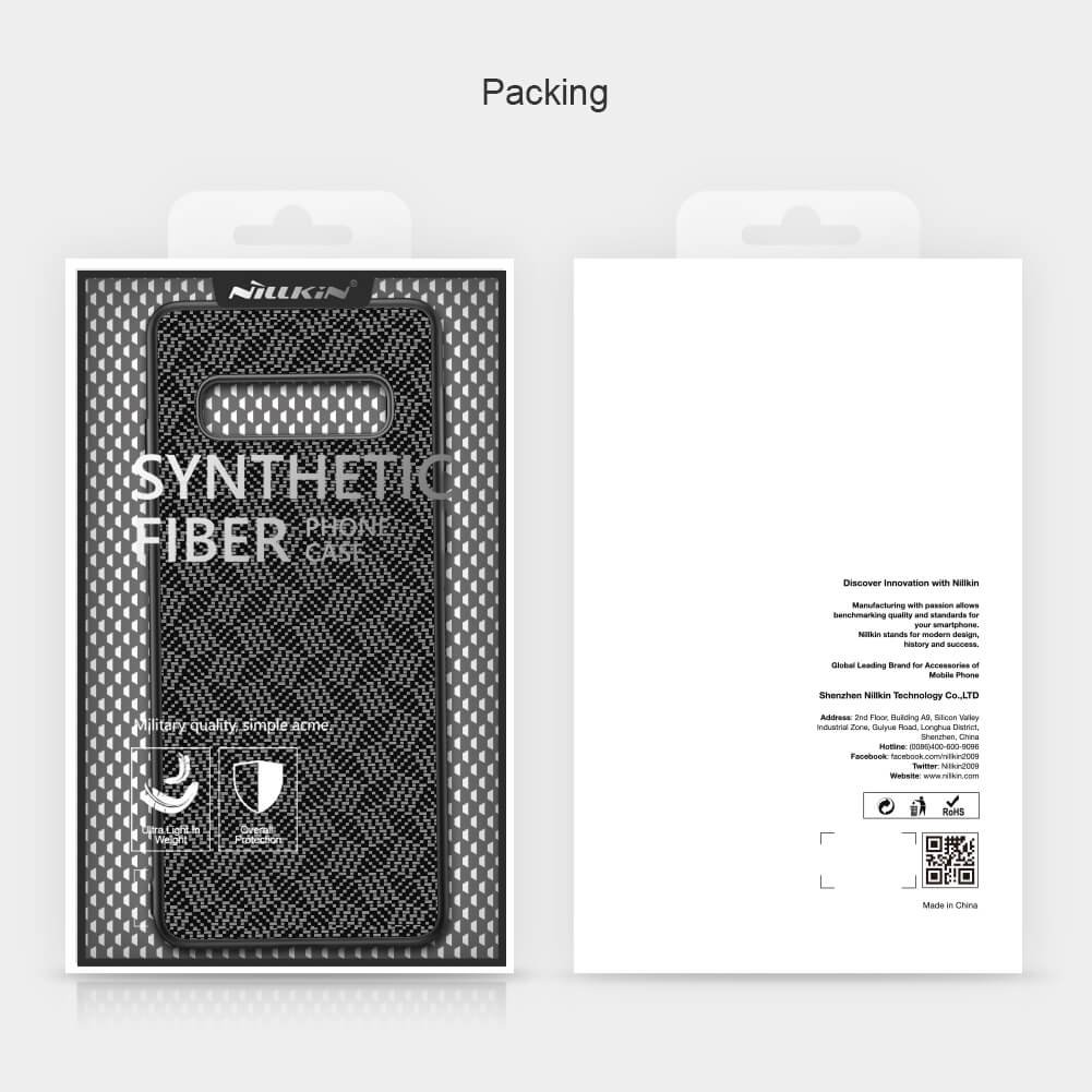 Ochranný zadní kryt Nillkin Synthetic Fiber Plaid pro Samsung Galaxy S10+, black