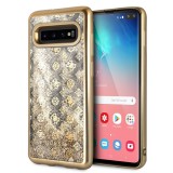 Zadní kryt Guess Glitter 4G Peony pro Samsung Galaxy S10+, gold