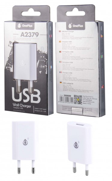 Nabíječka PLUS A2379 s USB výstupem 5V/1A - white