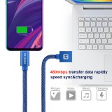 Datový kabel Swissten Textile USB/USB-C, 0,2m, modrýDatový kabel Swissten Textile USB/USB-C, 0,2m, modrý
