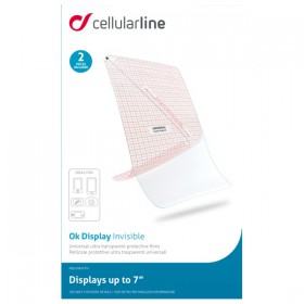 Univerzální ochranná fólie displeje CellularLine pro 7" tablety, lesklá, 2ks
