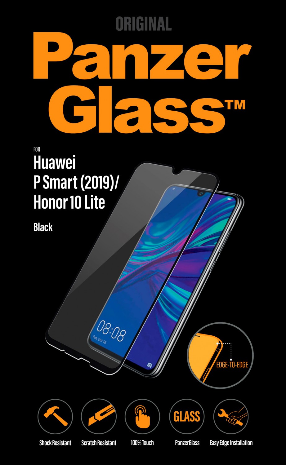 Ochranné sklo displeje PanzerGlass Edge to Edge pro Huawei P Smart 2019/Honor 10 Lite, black