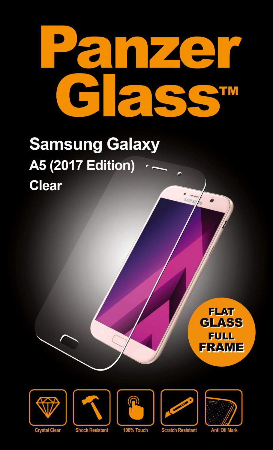 Ochranné sklo displeje PanzerGlass Edge to Edge pro Samsung Galaxy A5 2017, clear