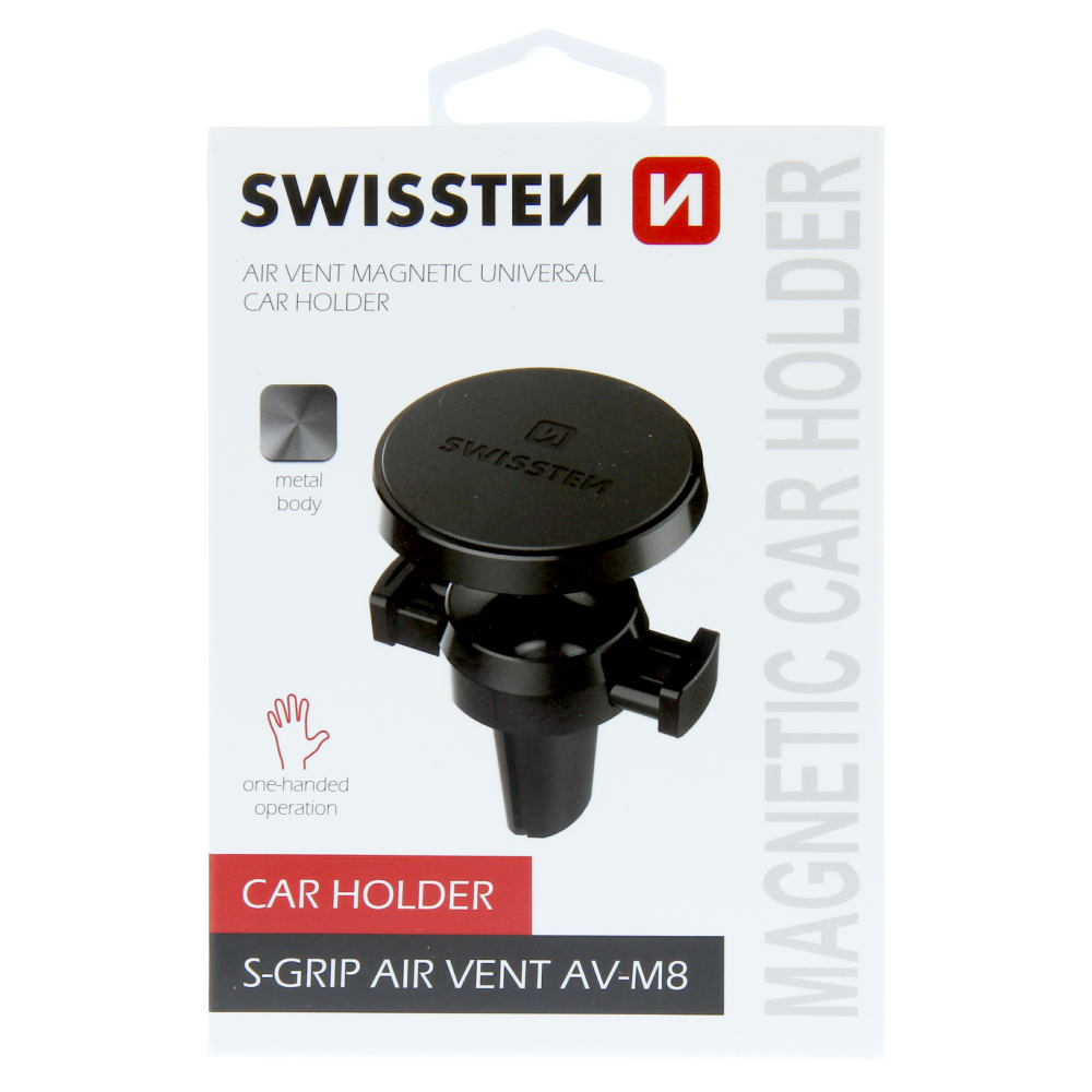 Levně Magnetický držák do ventilace auta Swissten S-Grip AV-M8, černý