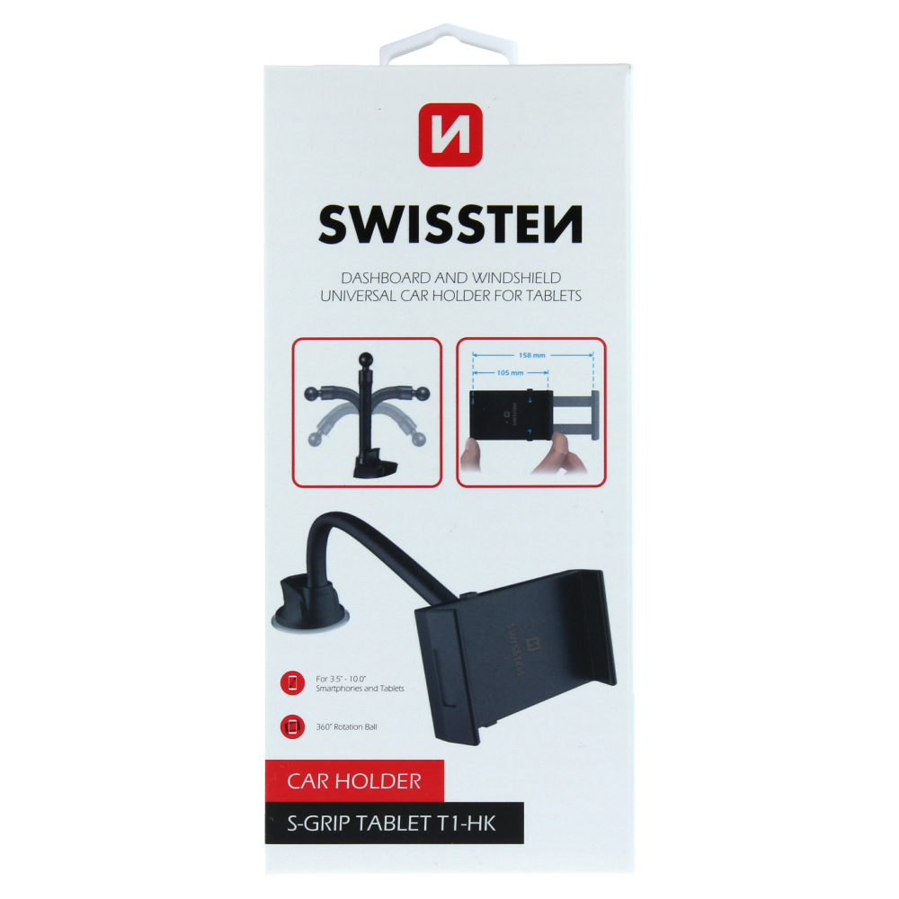 Univerzální držák do auta na tablet Swissten S-Grip T1-HK, černý