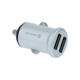 SWISSTEN CL ADAPTÉR 2x USB 4,8A METAL, STŘÍBRNÝ