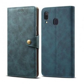 Lenuo Leather flipové pouzdro na Samsung Galaxy A30, blue
