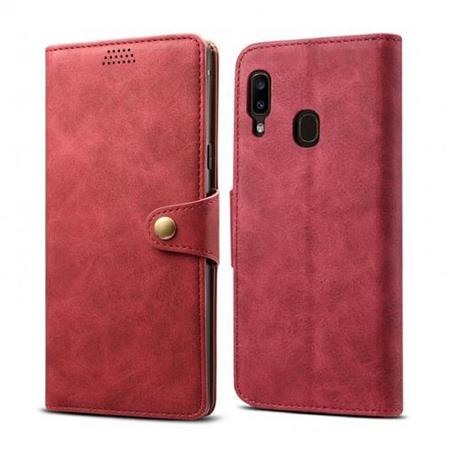 Lenuo Leather flipové pozdro na Samsung Galaxy A20e, red