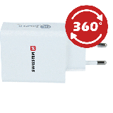 SWISSTEN SÍŤOVÝ ADAPTÉR SMART IC 4x USB 5A POWER, BÍLÁ