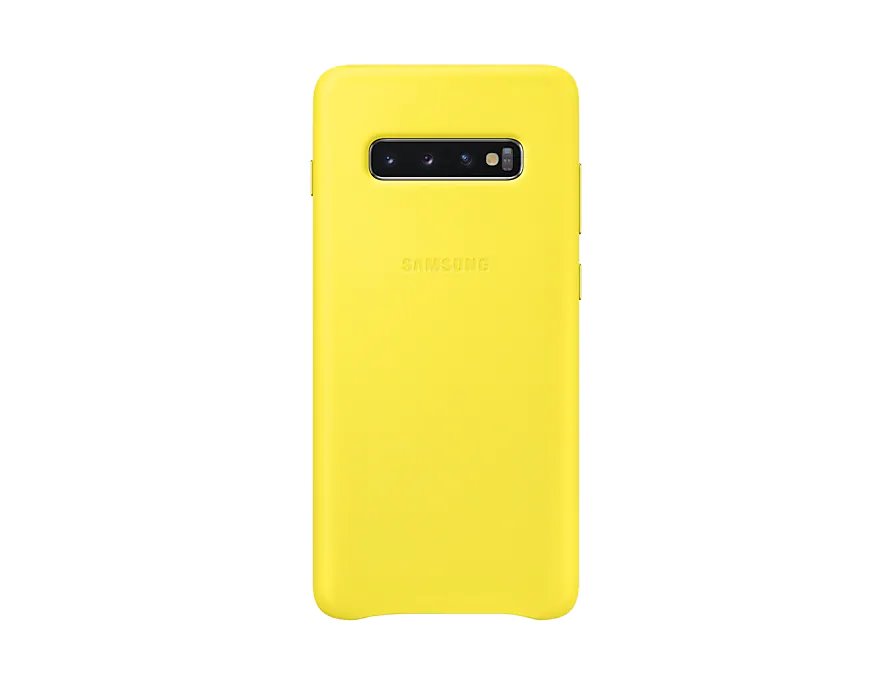 Ochranný kryt Samsung Leather Cover EF-VG975LYE pro Samsung Galaxy S10 Plus, žlutá