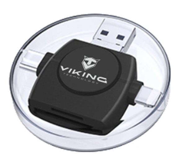 Levně Čtečka paměťových karet Viking V4 USB3.0 4V1 černá