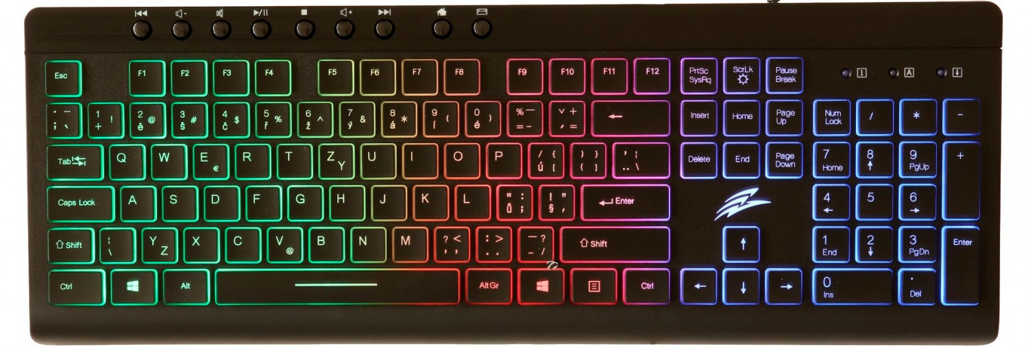 Evolveo GK640, herní klávesnice s duhovým podsvětlením, USB