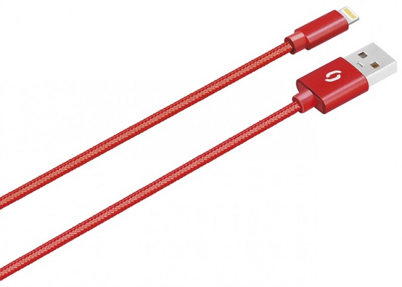Datový kabel ALIGATOR PREMIUM 2A, Lightning, červená