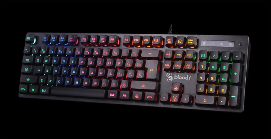 Podsvícená herní klávesnice A4tech Bloody B160N, USB, CZ, černá