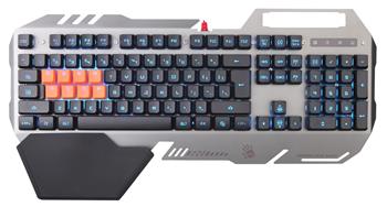 Podsvícená herní klávesnice A4tech Bloody B2418, USB, CZ, stříbrná