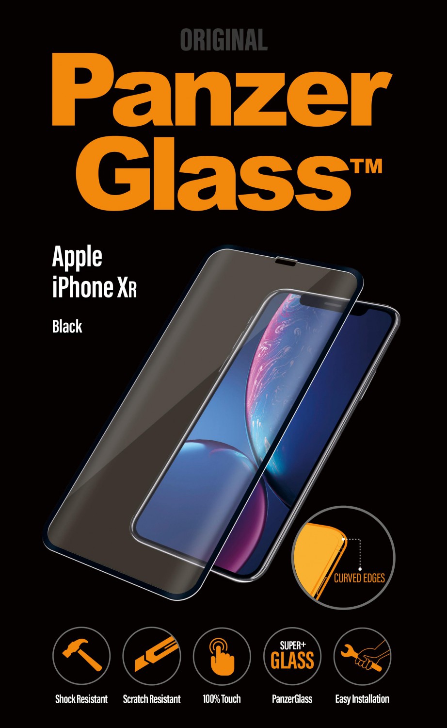 Ochranné sklo displeje PanzerGlass Premium pro Apple iPhone XR, černá