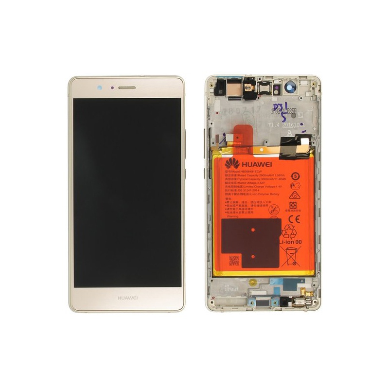 LCD + dotyk + rámeček + baterie pro Huawei P9 Lite, gold (Service Pack)