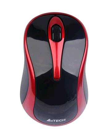 Bezdrátová optická myš A4tech G3-280N, V-Track, 2.4GHz, 10m dosah, černo-červená