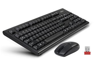 Bezdrátová klávesnice a myš A4tech 3100N, V-Track,CZ/US, USB, černá
