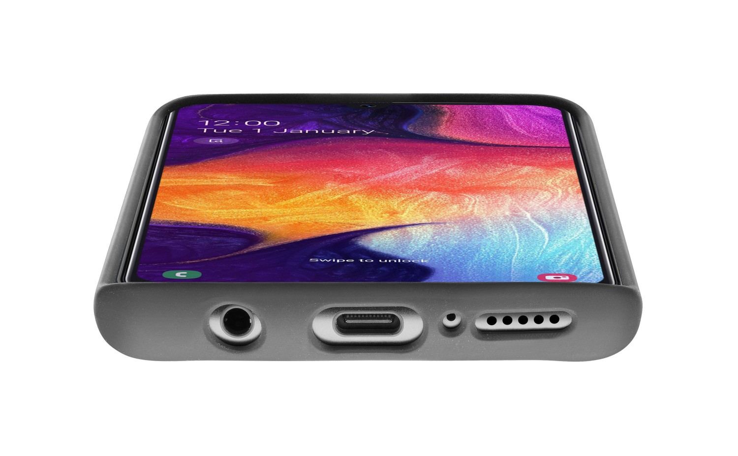 Silikonové pouzdro CellularLine SENSATION pro Samsung Galaxy A50/A30s, černá