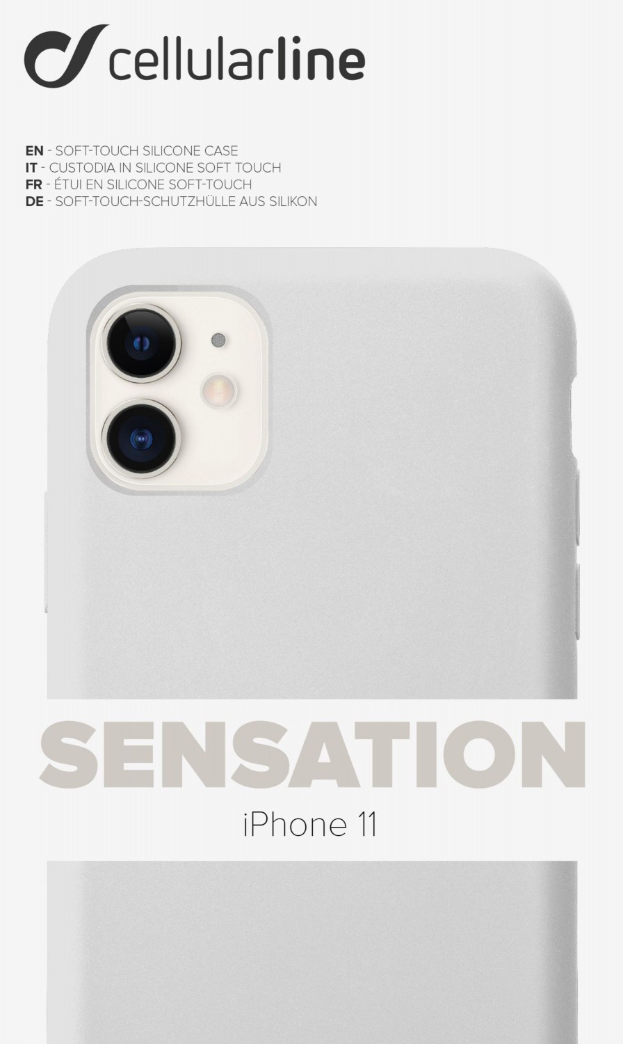 Silikonové pouzdro CellularLine SENSATION pro Apple iPhone 11, bílá