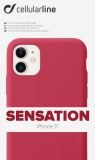 Silikonové pouzdro CellularLine SENSATION pro Apple iPhone 11, červená