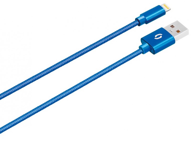 Datový kabel ALIGATOR PREMIUM 2A, Lightning, modrá