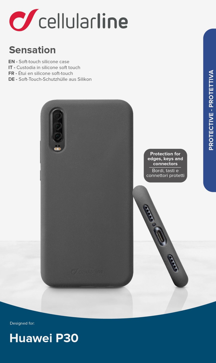 Silikonové pouzdro CellularLine SENSATION pro Huawei P30, černá
