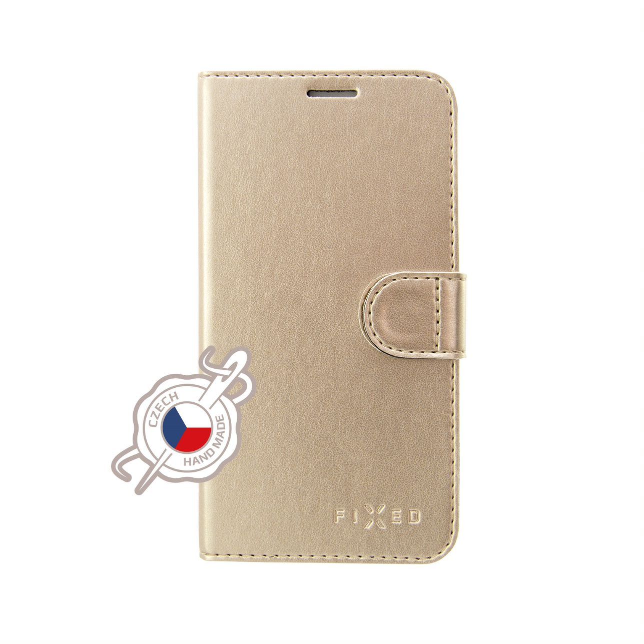 FIXED FIT SHINE flipové pouzdro pro Samsung Galaxy Note 10, zlaté