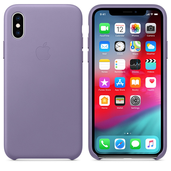 Kožené pouzdro Leather Case pro Apple iPhone XS Max, lilac