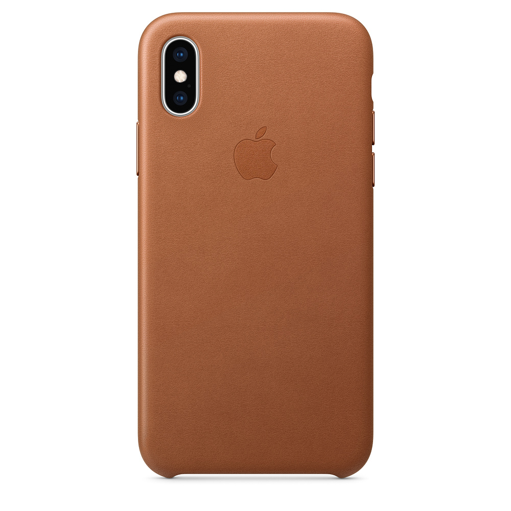 Kožené pouzdro Leather Case pro Apple iPhone XS Max, saddle brown
