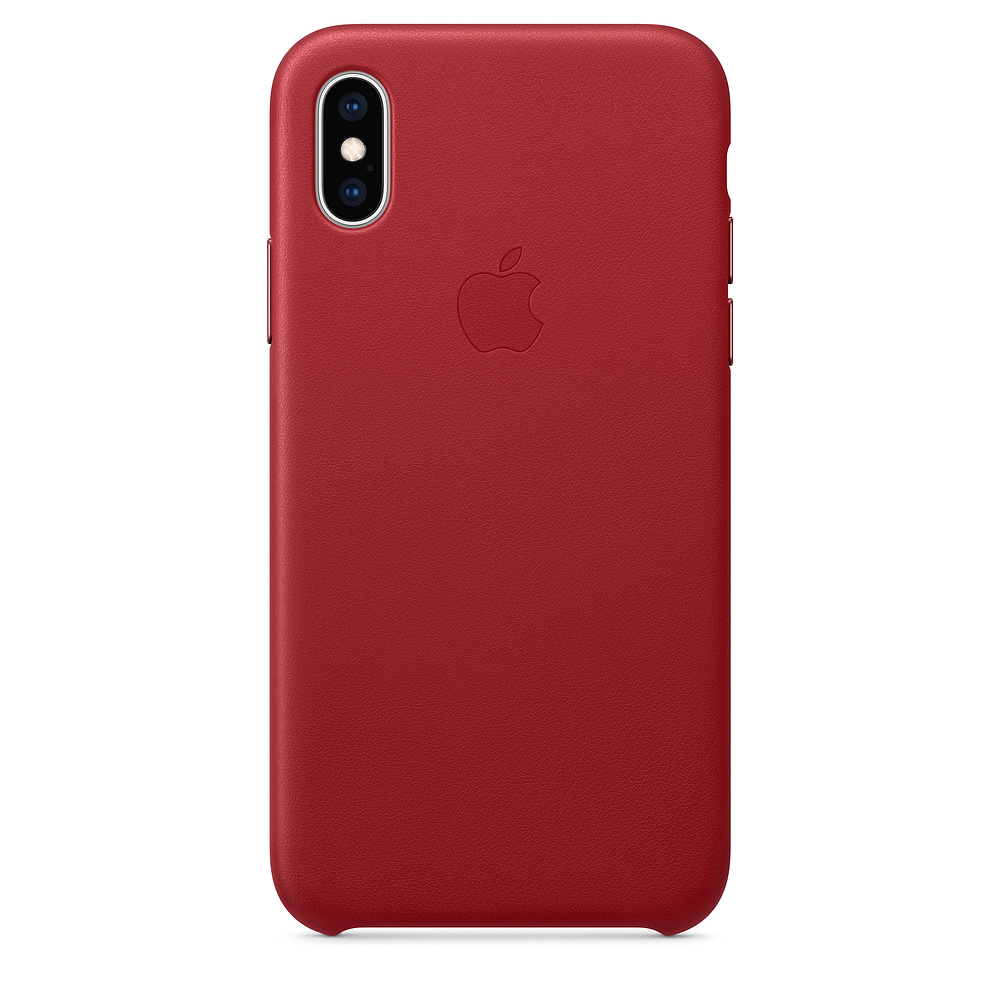 Kožené pouzdro Leather Case pro Apple iPhone XS, red