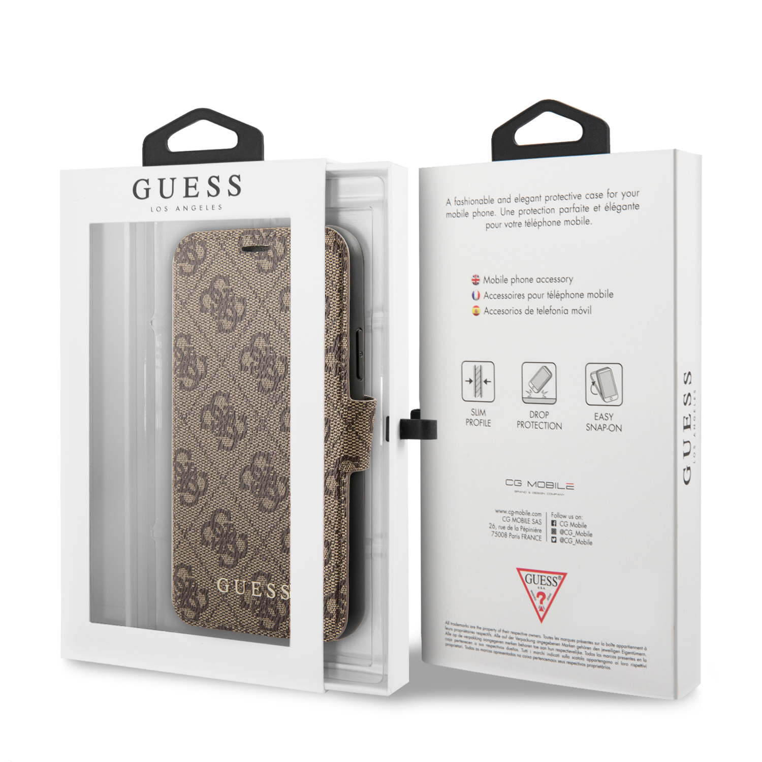 Guess Charms 4G pouzdro flip pro Apple iPhone 11 brown